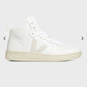 VEJA V15 Mixed Leather Mid-Top Sneakers